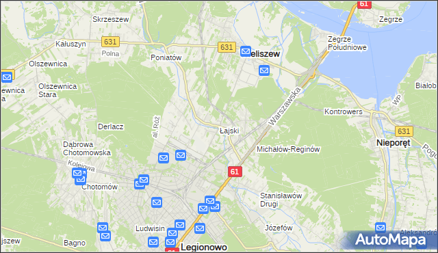 mapa Łajski, Łajski na mapie Targeo