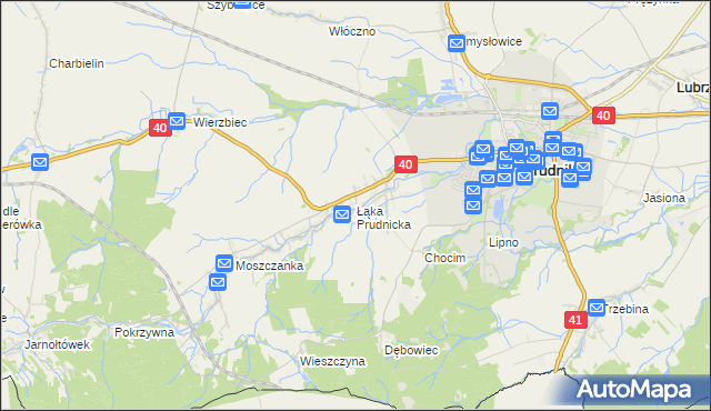 mapa Łąka Prudnicka, Łąka Prudnicka na mapie Targeo