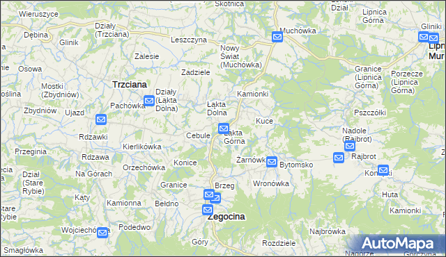 mapa Łąkta Górna, Łąkta Górna na mapie Targeo