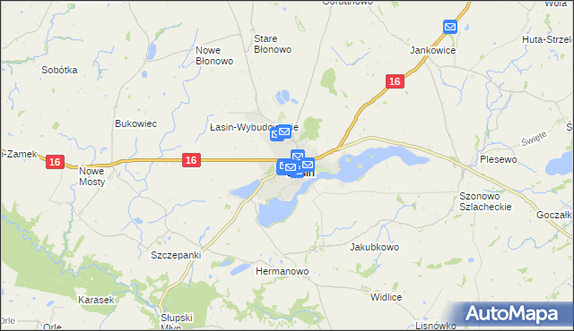 mapa Łasin, Łasin na mapie Targeo