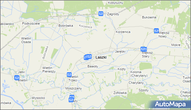 mapa Laszki powiat jarosławski, Laszki powiat jarosławski na mapie Targeo