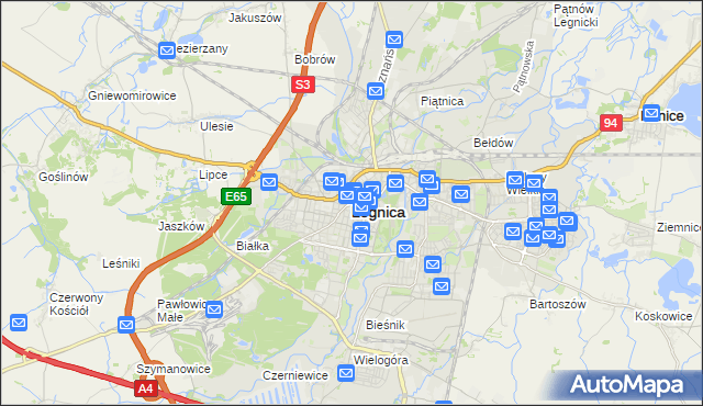 mapa Legnicy, Legnica na mapie Targeo
