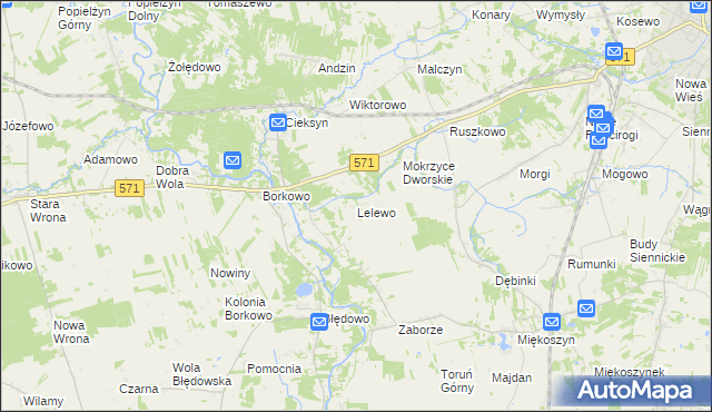 mapa Lelewo, Lelewo na mapie Targeo