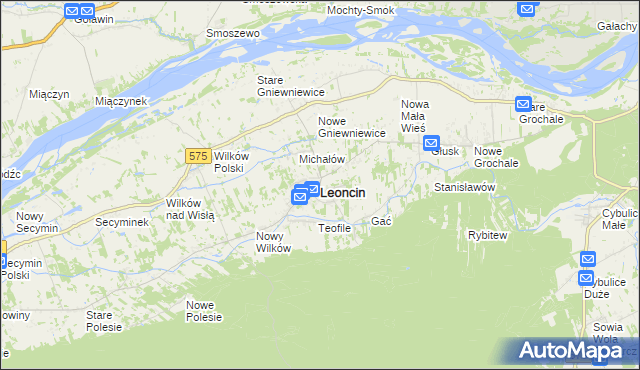 mapa Leoncin, Leoncin na mapie Targeo