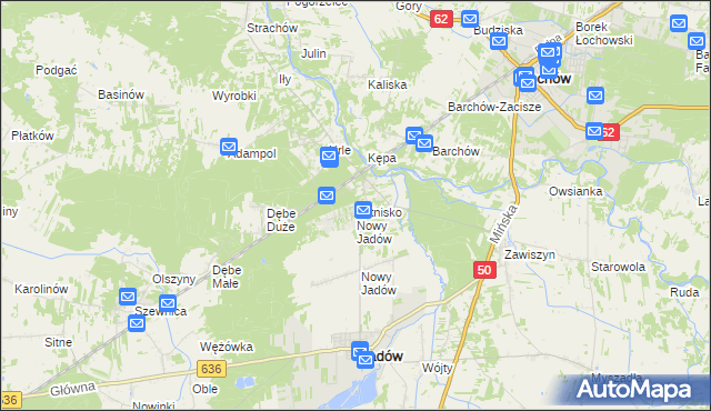 mapa Letnisko Nowy Jadów, Letnisko Nowy Jadów na mapie Targeo