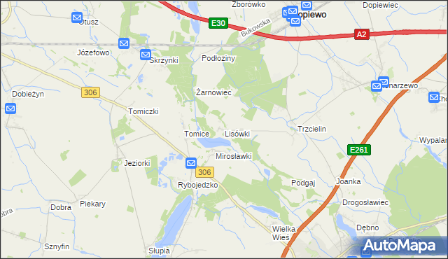 mapa Lisówki, Lisówki na mapie Targeo