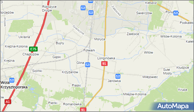 mapa Longinówka, Longinówka na mapie Targeo