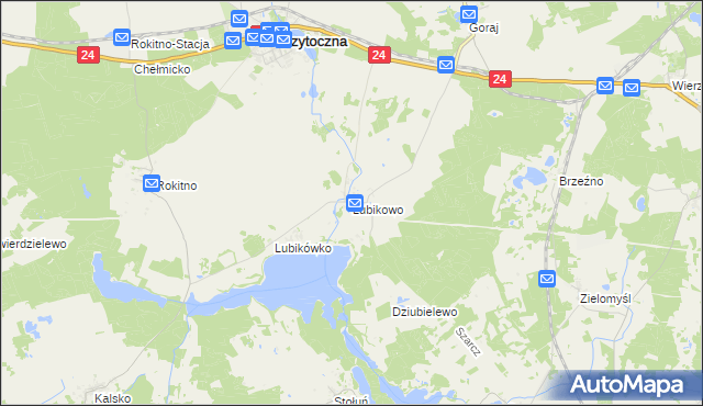 mapa Lubikowo, Lubikowo na mapie Targeo