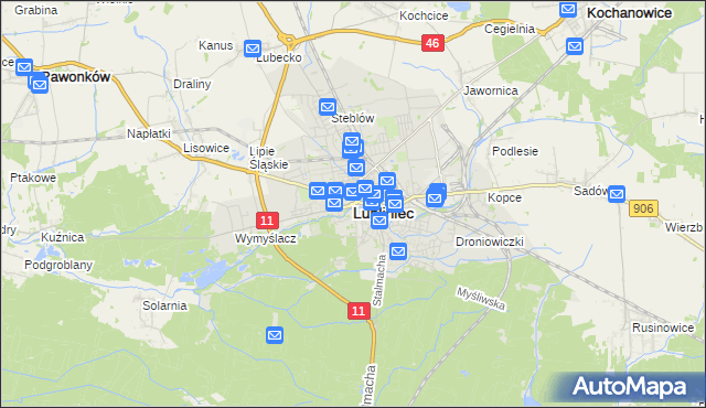 mapa Lubliniec, Lubliniec na mapie Targeo