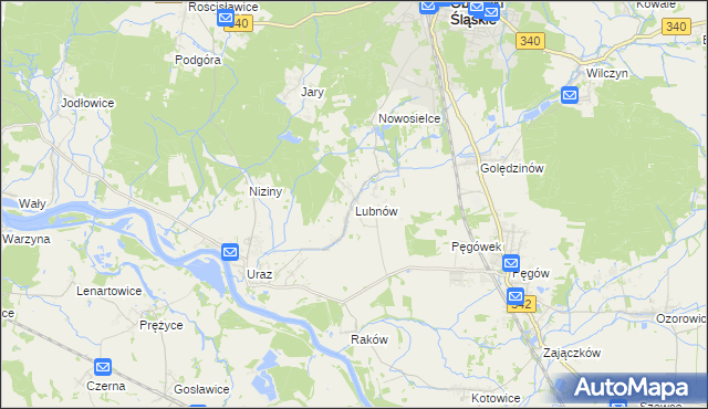 mapa Lubnów gmina Oborniki Śląskie, Lubnów gmina Oborniki Śląskie na mapie Targeo