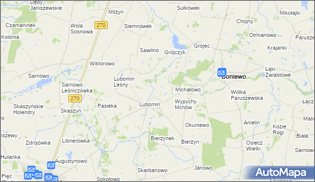 mapa Lubomin Rządowy, Lubomin Rządowy na mapie Targeo