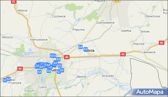 mapa Lubrza powiat prudnicki, Lubrza powiat prudnicki na mapie Targeo