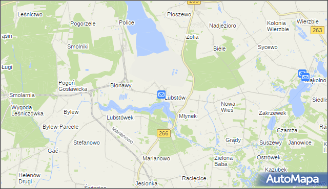 mapa Lubstów, Lubstów na mapie Targeo