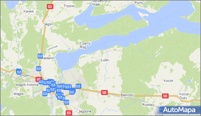 mapa Łupki gmina Pisz, Łupki gmina Pisz na mapie Targeo