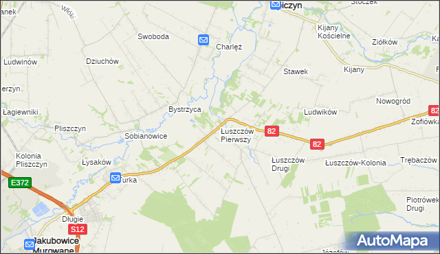 mapa Łuszczów Pierwszy, Łuszczów Pierwszy na mapie Targeo