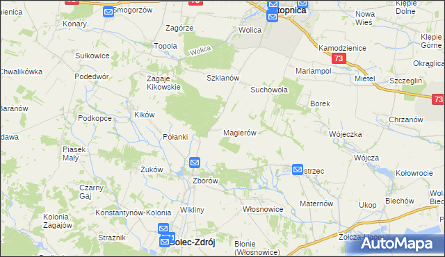 mapa Magierów gmina Solec-Zdrój, Magierów gmina Solec-Zdrój na mapie Targeo