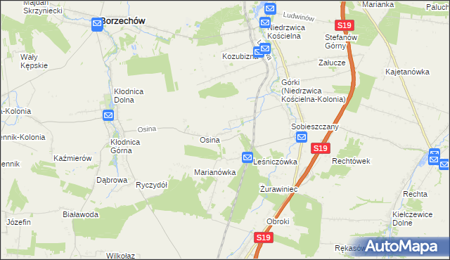 mapa Majdan Sobieszczański, Majdan Sobieszczański na mapie Targeo