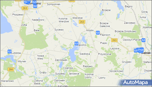 mapa Mąkolno gmina Sompolno, Mąkolno gmina Sompolno na mapie Targeo