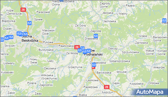 mapa Maków Podhalański, Maków Podhalański na mapie Targeo