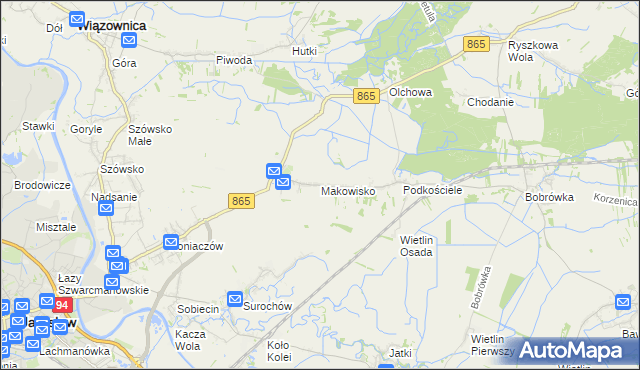 mapa Makowisko gmina Jarosław, Makowisko gmina Jarosław na mapie Targeo