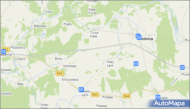 mapa Mały Łęck Osada, Mały Łęck Osada na mapie Targeo