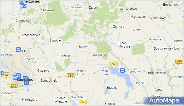 mapa Marcjanki, Marcjanki na mapie Targeo