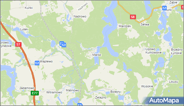 mapa Maróz, Maróz na mapie Targeo