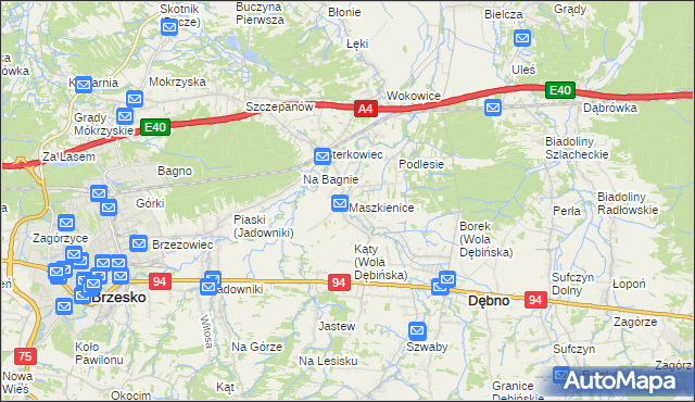 mapa Maszkienice, Maszkienice na mapie Targeo