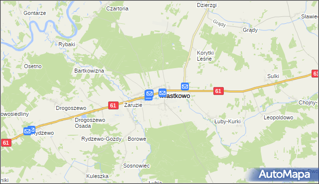 mapa Miastkowo, Miastkowo na mapie Targeo