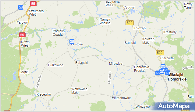 mapa Michorowo, Michorowo na mapie Targeo