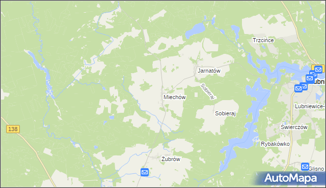 mapa Miechów gmina Sulęcin, Miechów gmina Sulęcin na mapie Targeo