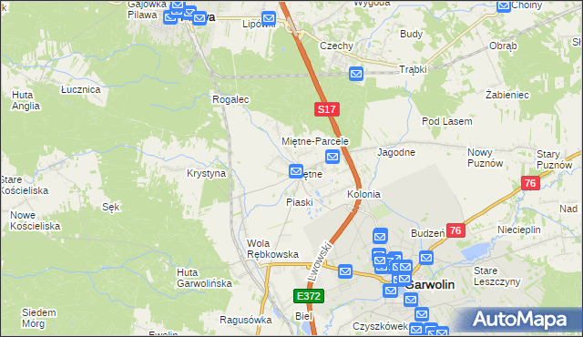 mapa Miętne, Miętne na mapie Targeo