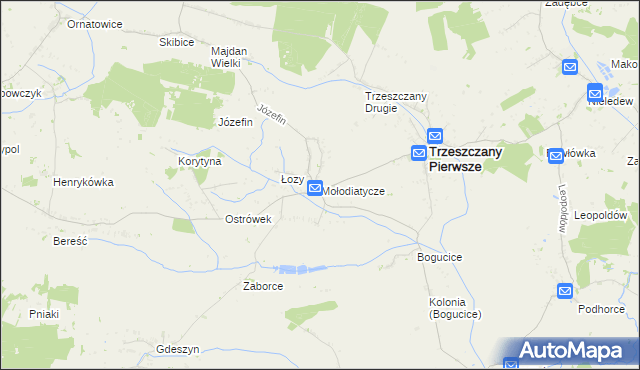 mapa Mołodiatycze, Mołodiatycze na mapie Targeo