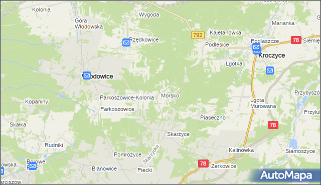 mapa Morsko gmina Włodowice, Morsko gmina Włodowice na mapie Targeo
