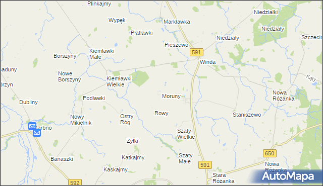 mapa Moruny, Moruny na mapie Targeo