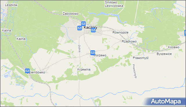 mapa Morzewo, Morzewo na mapie Targeo