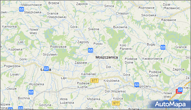 mapa Moszczenica powiat gorlicki, Moszczenica powiat gorlicki na mapie Targeo