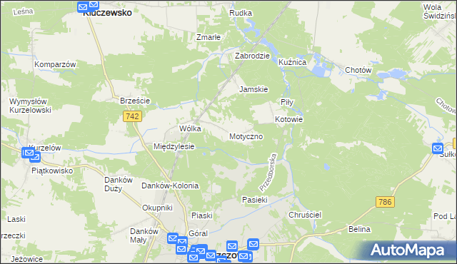 mapa Motyczno, Motyczno na mapie Targeo