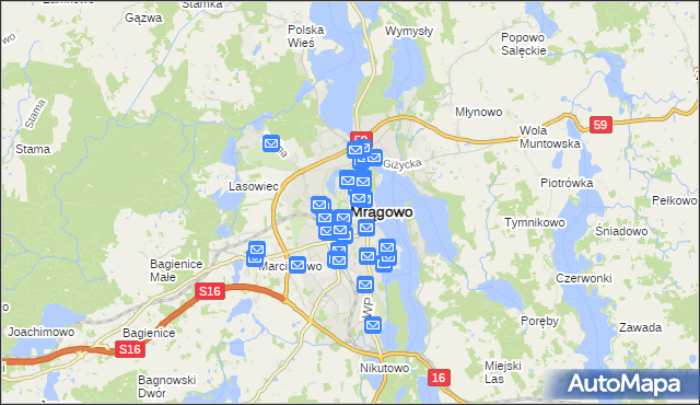 mapa Mrągowo, Mrągowo na mapie Targeo