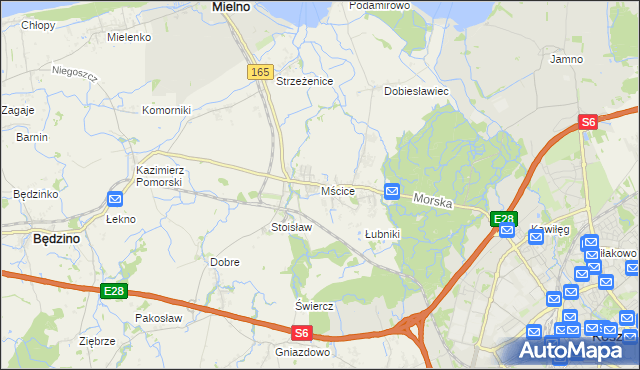mapa Mścice, Mścice na mapie Targeo
