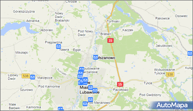 mapa Mszanowo, Mszanowo na mapie Targeo