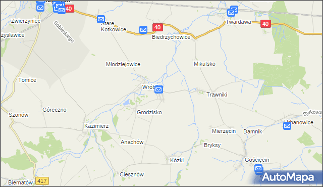 mapa Naczęsławice, Naczęsławice na mapie Targeo