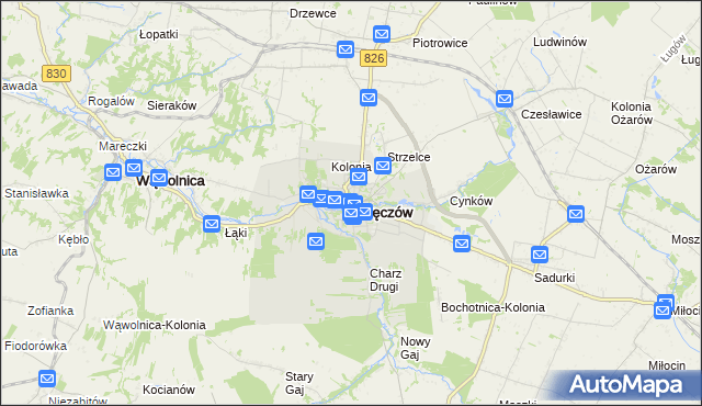 mapa Nałęczów powiat puławski, Nałęczów powiat puławski na mapie Targeo