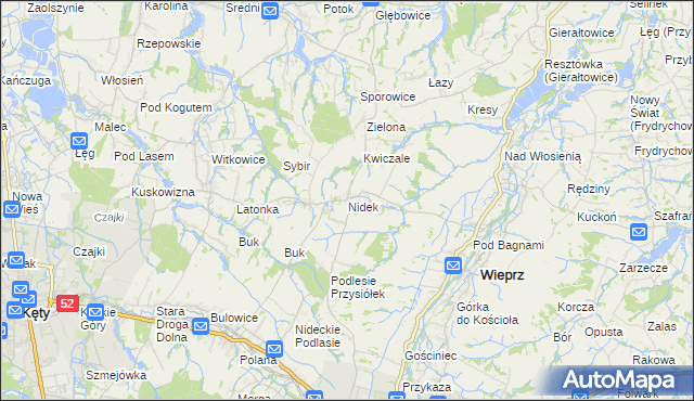 mapa Nidek, Nidek na mapie Targeo