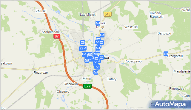 mapa Nidzica, Nidzica na mapie Targeo