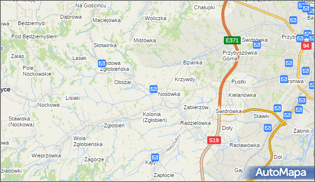 mapa Nosówka, Nosówka na mapie Targeo