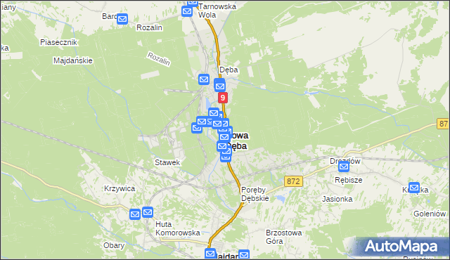 mapa Nowa Dęba, Nowa Dęba na mapie Targeo