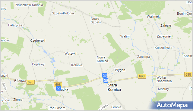 mapa Nowa Kornica, Nowa Kornica na mapie Targeo