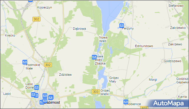 mapa Nowa Wieś Zbąska, Nowa Wieś Zbąska na mapie Targeo