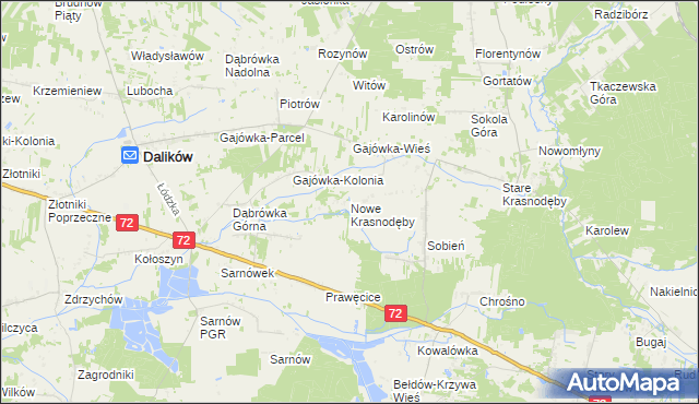 mapa Nowe Krasnodęby, Nowe Krasnodęby na mapie Targeo